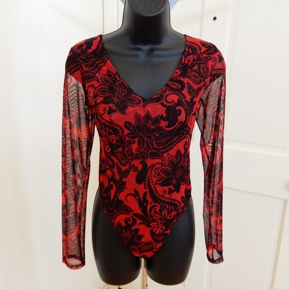 Socialite - Double V Long-Sleeve Bodysuit - NWOT - Picture 4 of 7